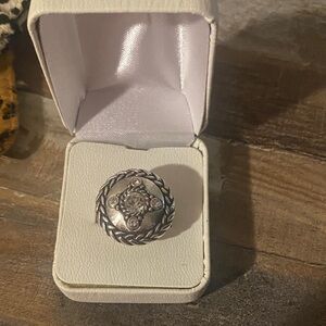 Authentic Brighton Elegant Silver Ring with Crystal Accents